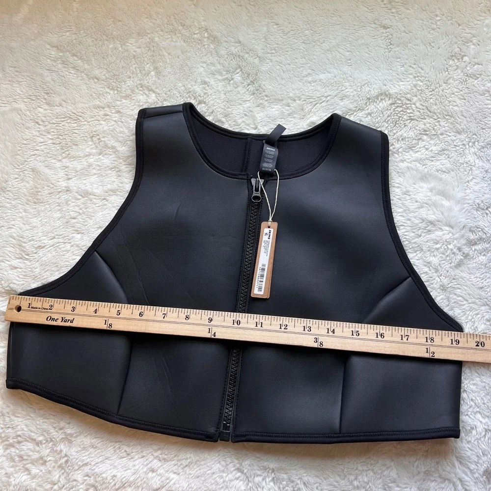 SKIMS Rubberized Scuba Swim High Neck Bikini Top Onyx Black BT-HNK-3160 3X NWT